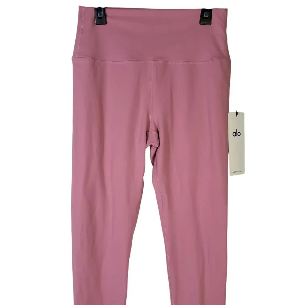 Alo Yoga 7/8 High-Waist Airbrush Leggings Pink Wild Rose Women's L NWT